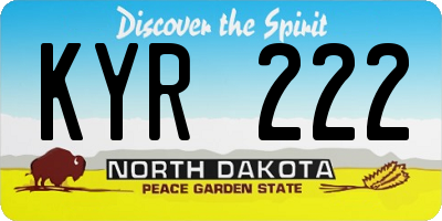 ND license plate KYR222