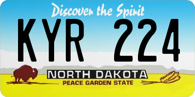 ND license plate KYR224