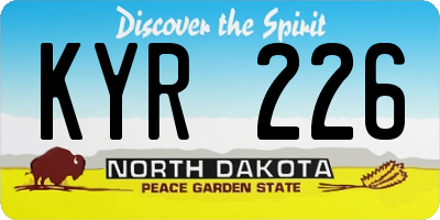 ND license plate KYR226