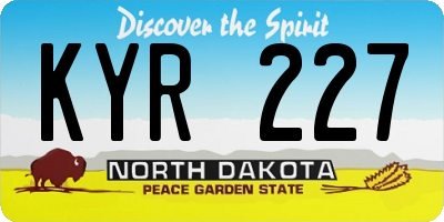 ND license plate KYR227