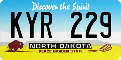 ND license plate KYR229