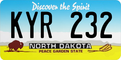 ND license plate KYR232