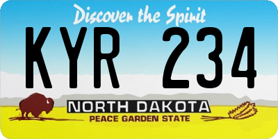 ND license plate KYR234