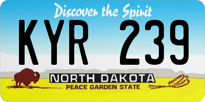 ND license plate KYR239