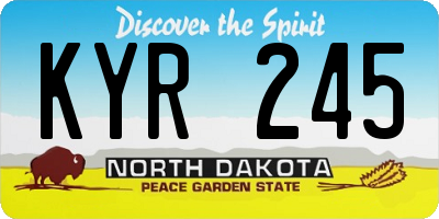 ND license plate KYR245