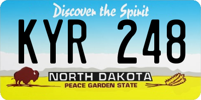 ND license plate KYR248