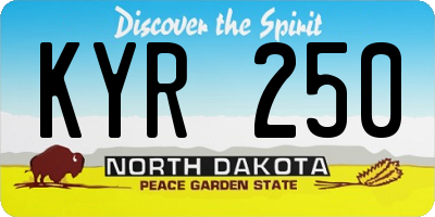 ND license plate KYR250