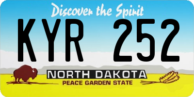 ND license plate KYR252