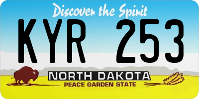ND license plate KYR253
