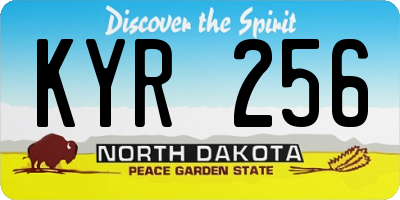 ND license plate KYR256