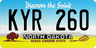 ND license plate KYR260