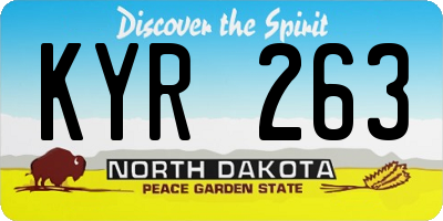 ND license plate KYR263