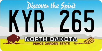 ND license plate KYR265
