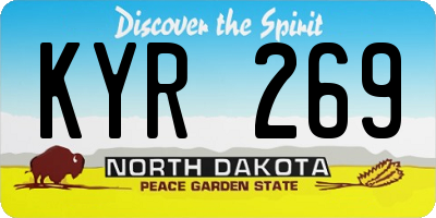 ND license plate KYR269