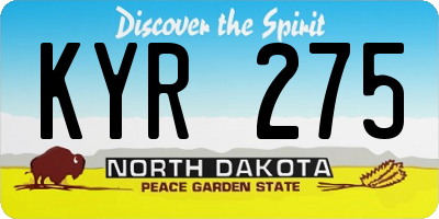 ND license plate KYR275