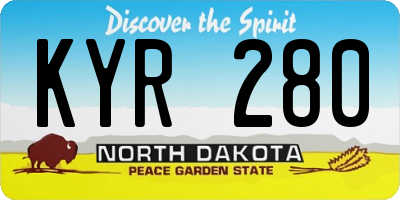 ND license plate KYR280