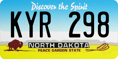 ND license plate KYR298