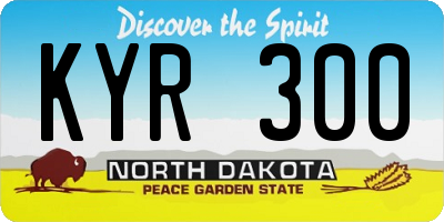 ND license plate KYR300