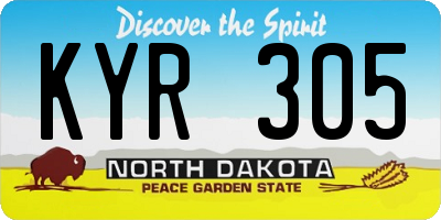 ND license plate KYR305