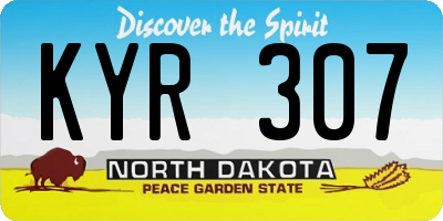 ND license plate KYR307