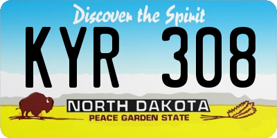 ND license plate KYR308