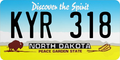 ND license plate KYR318