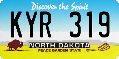 ND license plate KYR319
