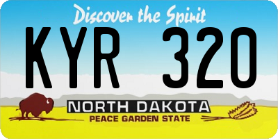 ND license plate KYR320