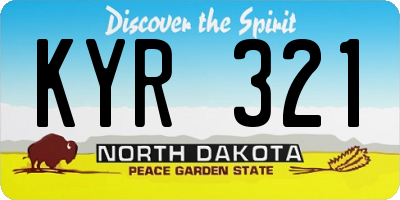 ND license plate KYR321