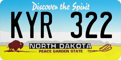 ND license plate KYR322