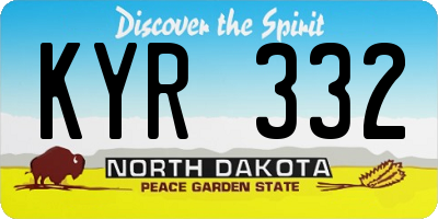 ND license plate KYR332