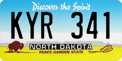 ND license plate KYR341