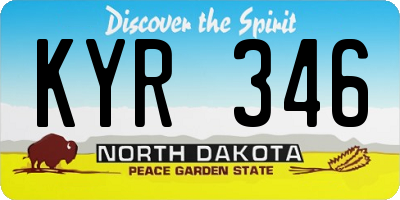 ND license plate KYR346