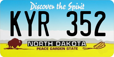 ND license plate KYR352