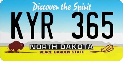 ND license plate KYR365