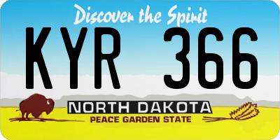ND license plate KYR366
