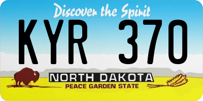 ND license plate KYR370