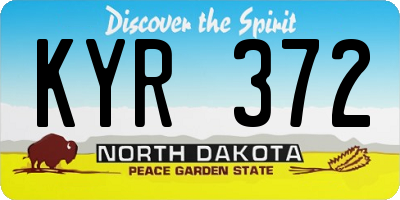 ND license plate KYR372
