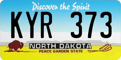 ND license plate KYR373