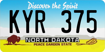 ND license plate KYR375