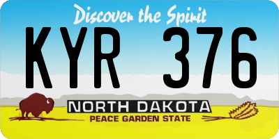 ND license plate KYR376