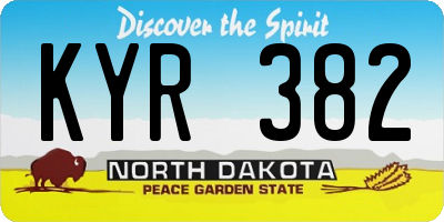 ND license plate KYR382