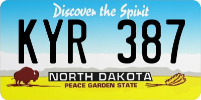 ND license plate KYR387