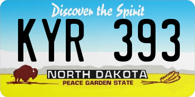 ND license plate KYR393