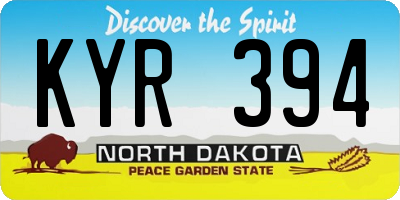ND license plate KYR394