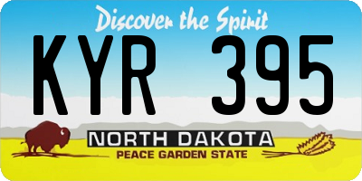 ND license plate KYR395
