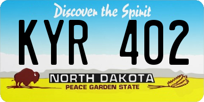 ND license plate KYR402