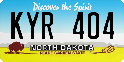 ND license plate KYR404