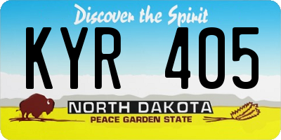 ND license plate KYR405