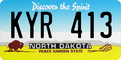 ND license plate KYR413